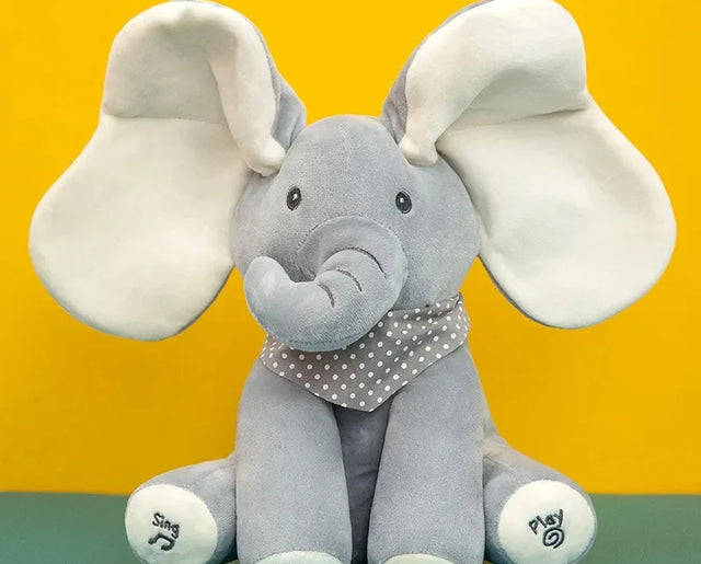 Peek A Boo Elephant Baby Toy - White