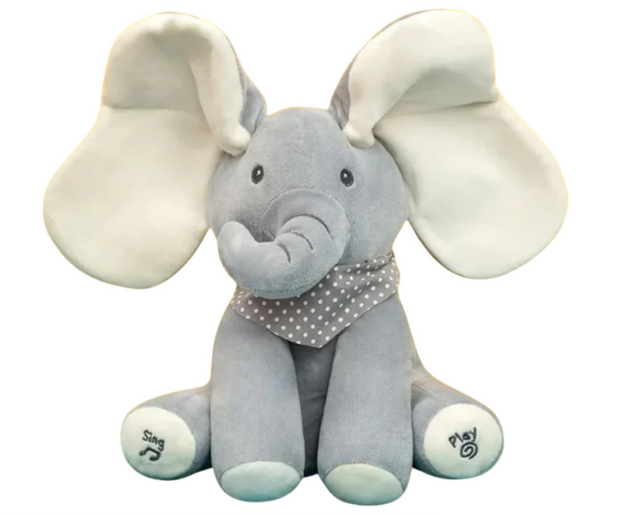 Peek A Boo Elephant Baby Toy - White