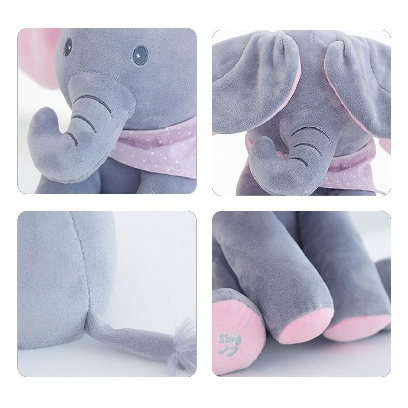 Peek A Boo Elephant Baby Toy - Grey