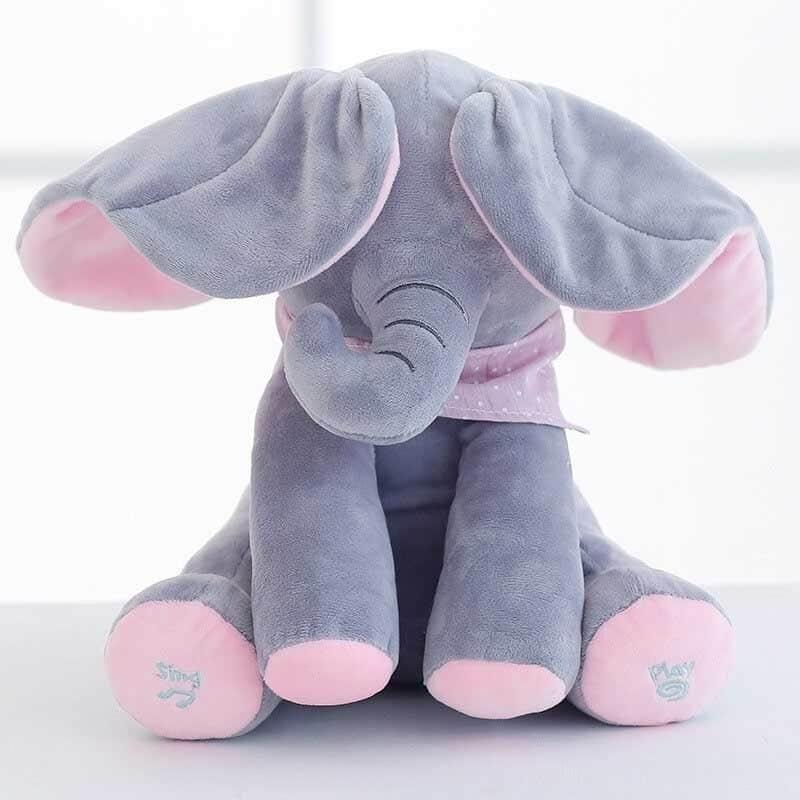 Peek A Boo Elephant Baby Toy - Blue Grey